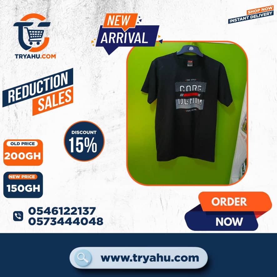 Shop 100% Cotton Heavy T-Shirts for Men in Ghana | Premium Quality by Tryahu
